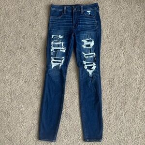 American Eagle Outfitters Blue Distressed Jeans